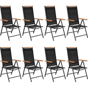 vidaXL 9-tlg. Garten-Essgruppe Aluminium Schwarz günstig