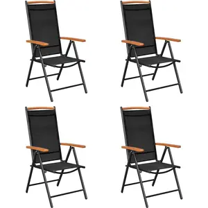 vidaXL 5-tlg. Garten-Essgruppe Aluminium Schwarz günstig