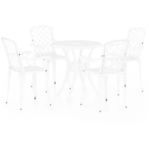 vidaXL 5-tlg. Bistro-Set Aluminiumguss Weiß günstig