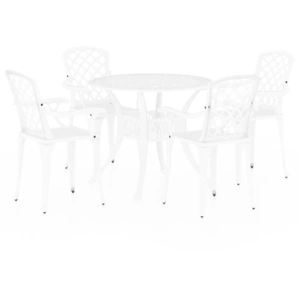 vidaXL 5-tlg. Bistro-Set Aluminiumguss Weiß günstig