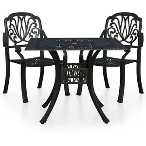 vidaXL 3-tlg. Bistro-Set Aluminiumguss Schwarz günstig