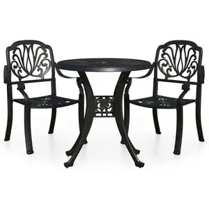 vidaXL 3-tlg. Bistro-Set Aluminiumguss Schwarz günstig