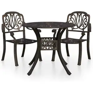 vidaXL 3-tlg. Bistro-Set Aluminiumguss Bronzen günstig