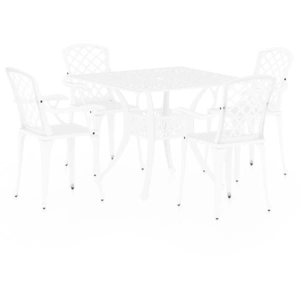 vidaXL 5-tlg. Bistro-Set Aluminiumguss Weiß günstig