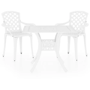 vidaXL 3-tlg. Bistro-Set Aluminiumguss Weiß günstig