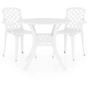 vidaXL 3-tlg. Bistro-Set Aluminiumguss Weiß günstig