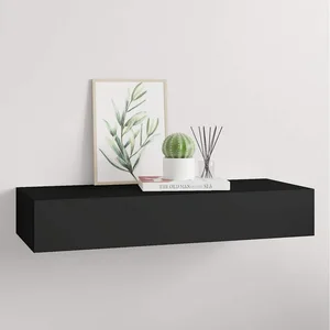 vidaXL Wandregal vidaXL Wandregal mit Schublade Schwarz 60x23,5x10 cm MDF günstig