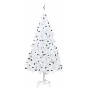 vidaXL, Weihnachtsbaum, Max (mit 120 weissen/grauen Kugeln) (240 cm)