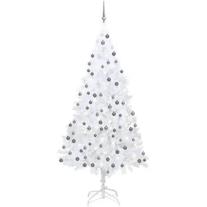 vidaXL, Weihnachtsbaum, Max (mit 120 weissen/grauen Kugeln) (210 cm)