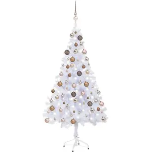 vidaXL, Weihnachtsbaum, Mads (mit 150 LEDs und roségoldenen Kugeln) (120 cm)