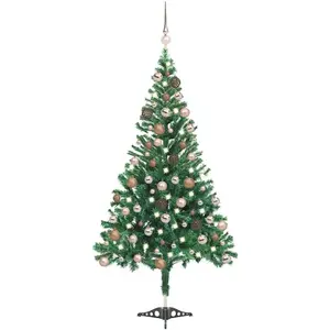 vidaXL, Weihnachtsbaum, Mads (mit 150 LEDs und roségoldenen Kugeln) (120 cm)