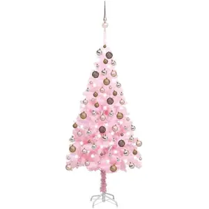 vidaXL, Weihnachtsbaum, Thore (mit LEDs und rose gold Kugeln) (180 cm)