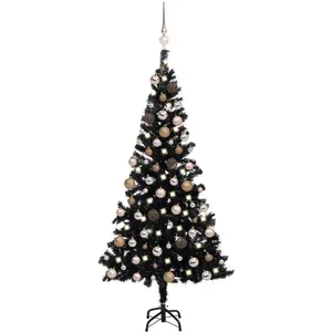 vidaXL, Weihnachtsbaum, Thore (mit LEDs und rose gold Kugeln) (180 cm)