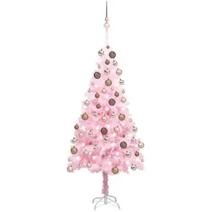 vidaXL, Weihnachtsbaum, Mads (mit 150 LEDs und roségoldenen Kugeln) (150 cm)