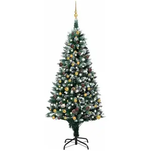 vidaXL, Weihnachtsbaum, Olivia (mit 61 goldenen/bronzenen Kugeln) (210 cm)