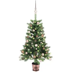 vidaXL, Weihnachtsbaum, Keno (mit 61 roségoldenen Kugeln) (90 cm)