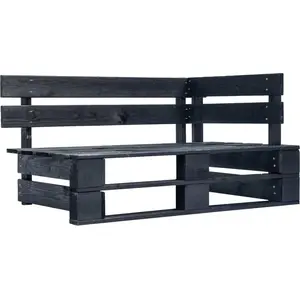 vidaXL 2-Sitzer-Palettensofa Schwarz Imprägniertes Kiefernholz günstig