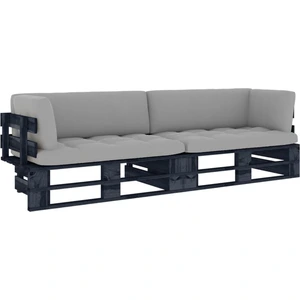VIDAXL 2-Sitzer-Palettensofa Schwarz Imprägniertes Kiefernholz günstig