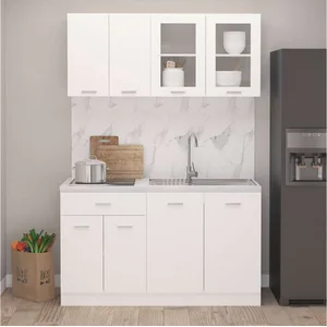 vidaXL Hängeschrank vidaXL 4-tlg. Küchenzeile Lyon Weiß Holzwerkstoff günstig