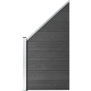 vidaXL Zaunelement Set WPC 1311x(105-186) cm Schwarz günstig