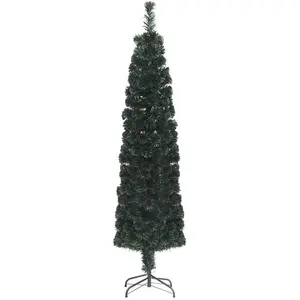 vidaXL, Weihnachtsbaum, Künstlicher Weihnachtsbaum Schlank mit Ständer 150 cm Glasfaser (150 cm)