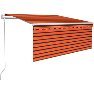 vidaXL Markise Automatisch Einziehbar mit Volant 3,5x2,5m Orange Braun günstig