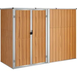 vidaXL Gerätehaus Braun 225x89x161 cm Verzinkter Stahl günstig