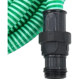 vidaXL Saugschlauch mit PVC-Anschlüssen Grün 1" 7 m PVC