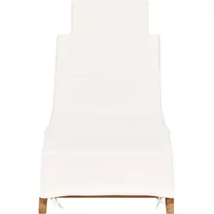 vidaXL Klappbare Sonnenliege mit Cremeweißer Auflage Massivholz Teak günstig