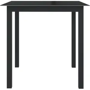 vidaXL Gartentisch Schwarz 80x80x74 cm Aluminium und Glas günstig
