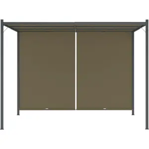 vidaXL Gartenpergola mit Ausziehbarem Dach 3x3 m Taupe 180 g/m² günstig