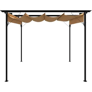 vidaXL Pergola mit Ausziehbarem Dach Taupe 3x3 m Stahl 180 g/m² günstig