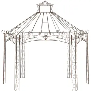 vidaXL Gartenpavillon Antik-Braun 400x258x378 cm Eisen günstig