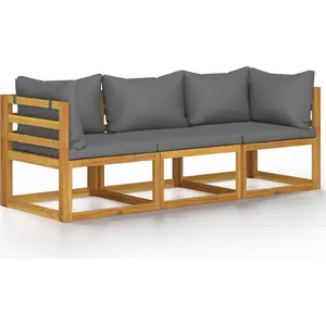 vidaXL 3-Sitzer-Gartensofa mit Auflage Akazie Massivholz günstig