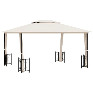 vidaXL Pavillon mit Seitenwänden & Doppeldach 3x4 m Creme günstig