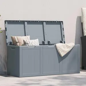 vidaXL Garten-Aufbewahrungsbox 270 L Grau PP-Holzoptik günstig