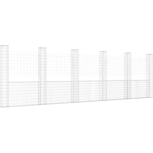 vidaXL Gabionenkorb U-Form mit 6 Säulen Eisen 620x20x200 cm günstig