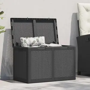 vidaXL Garten-Aufbewahrungsbox 180 L Schwarz PP Rattan günstig
