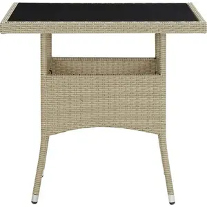 vidaXL 5-tlg. Garten-Essgruppe Poly Rattan und Glas Beige günstig