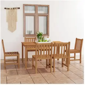 vidaXL, Gartentisch + Balkontisch, Hennenhof (6x Stuhl + Tisch) (150 x 90 x 77 cm) günstig