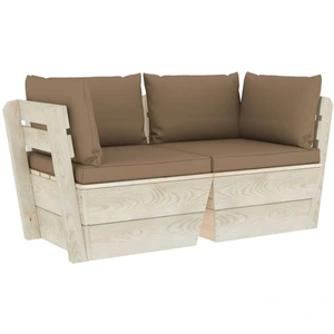 vidaXL Garten-Palettensofa 2-Sitzer mit Kissen Fichtenholz günstig