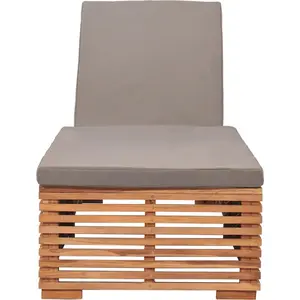 vidaXL Sonnenliege mit Dunkelgrauem Kissen Teak Massivholz günstig