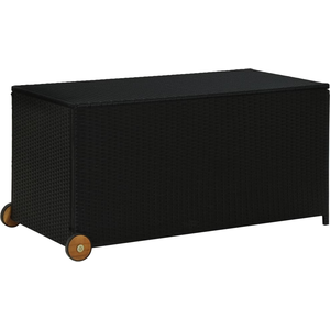 VIDAXL Gartenbox "Hasborn" aus PE-Rattan in Schwarz. Abmessungen (L/B/H) 120x65x61 cm günstig