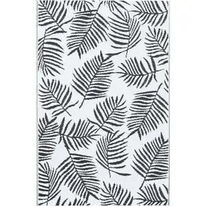 vidaXL Outdoor-Teppich ARAKIL Weiß und Schwarz 160x230 cm PP günstig