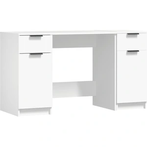 vidaXL Schreibtisch mit Beistellschrank Weiß Holzwerkstoff günstig