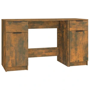 vidaXL Schreibtisch mit Beistellschrank Räuchereiche Holzwerkstoff günstig