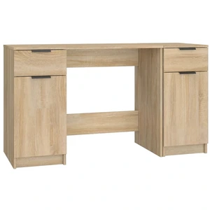 vidaXL Schreibtisch mit Beistellschrank Sonoma-Eiche Holzwerkstoff günstig