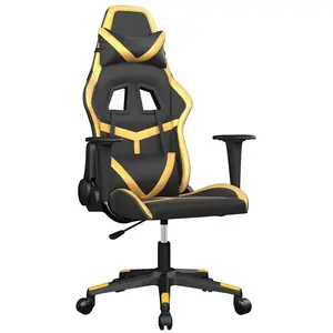 vidaXL Gaming-Stuhl mit Massagefunktion Schwarz & Golden Kunstleder günstig