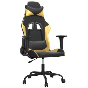 vidaXL Gaming-Stuhl mit Massagefunktion Schwarz & Golden Kunstleder günstig