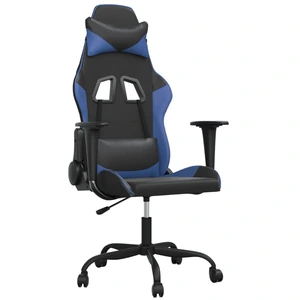 vidaXL Gaming-Stuhl mit Massagefunktion Schwarz und Blau Kunstleder günstig